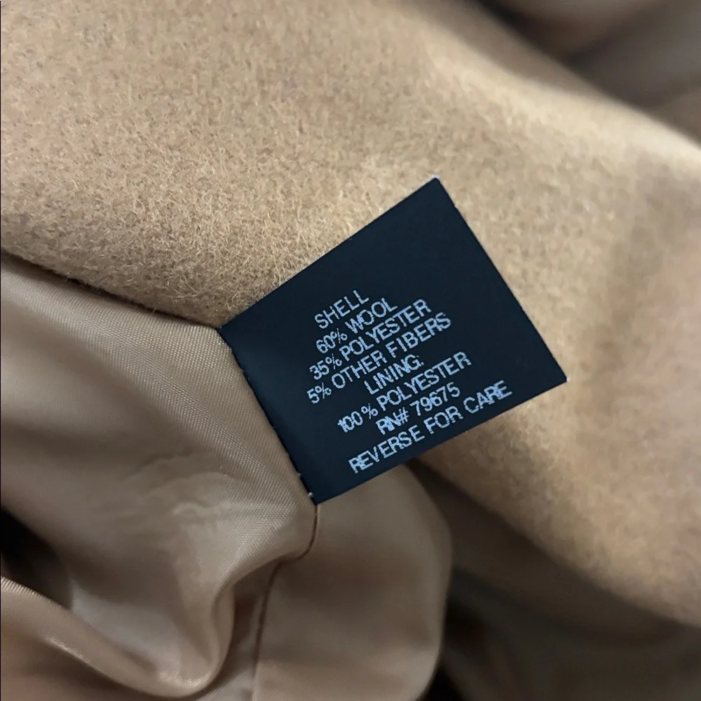 Michael Michael Kors Asymmetrical‎ Belted Wool Blend Camel Coat Size 2X